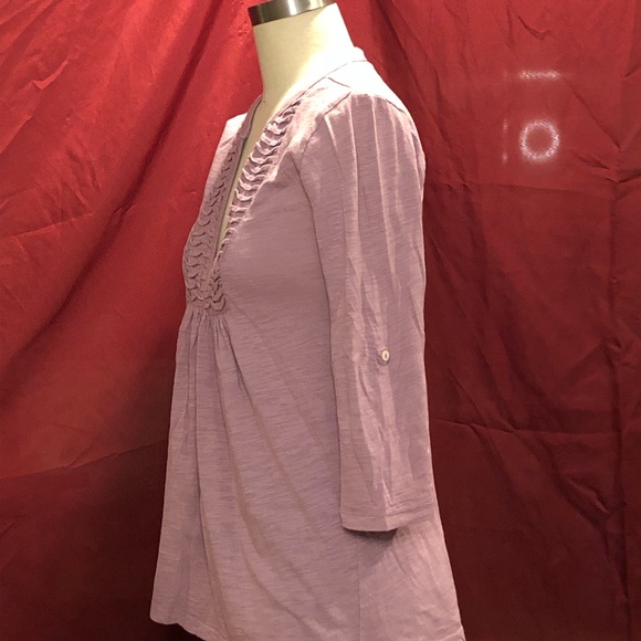 LOFT Deep V-Neck Roll Sleeve T-Shirt XS - Picture 10 of 11